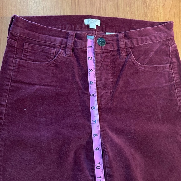 J Crew velvet pants, dark red/burgundy - Picture 4 of 6